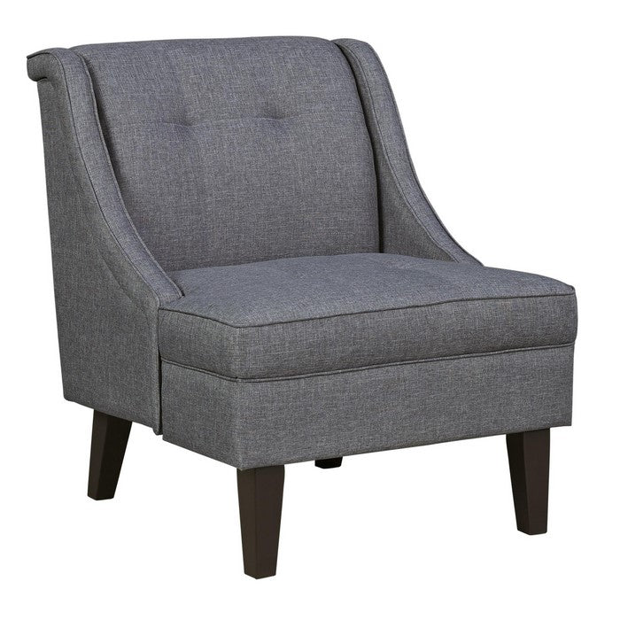 Fabric Upholstered Accent Chair with Tufted Details, Gray and Brown