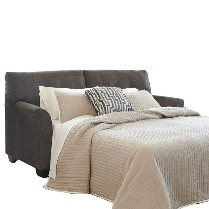 Tufted Fabric Upholstered Full Size Wooden Sofa Sleeper, Gray