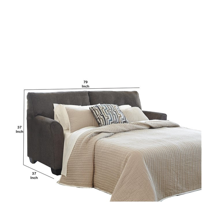 Tufted Fabric Upholstered Full Size Wooden Sofa Sleeper, Gray