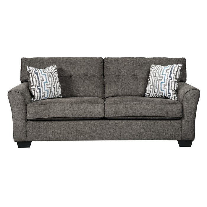 Tufted Fabric Upholstered Full Size Wooden Sofa Sleeper, Gray