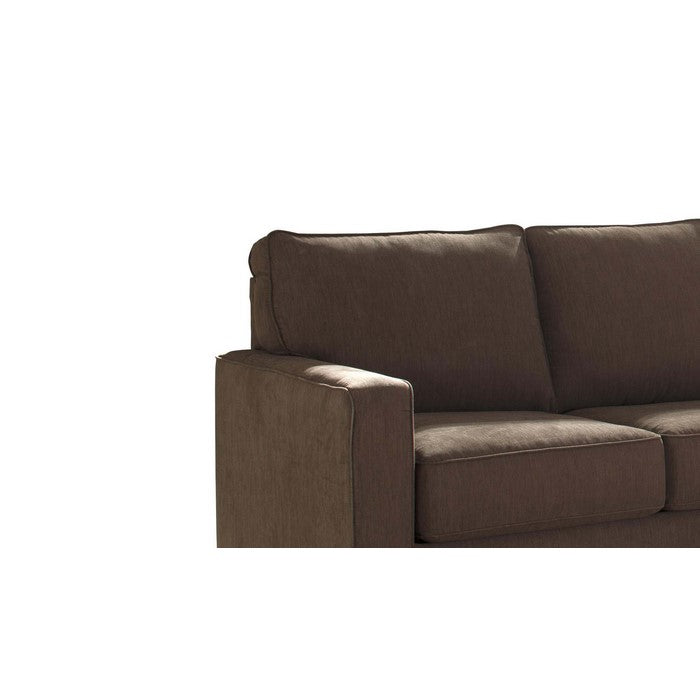 Fabric Upholstered Queen Sofa Sleeper with Box Cushioned Seat, Brown