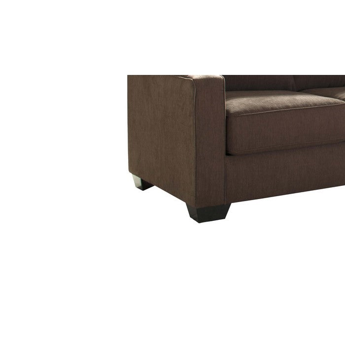 Fabric Upholstered Queen Sofa Sleeper with Box Cushioned Seat, Brown