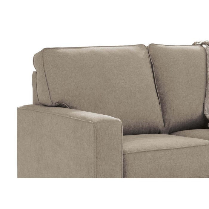 Fabric Upholstered Twin Size Sofa Sleeper with Tapered Legs, Beige