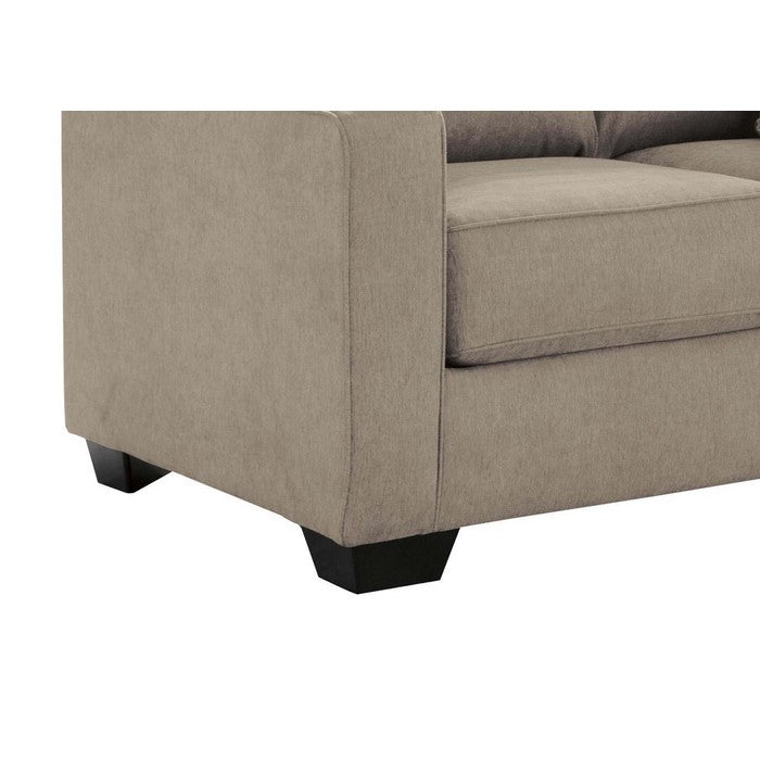 Fabric Upholstered Twin Size Sofa Sleeper with Tapered Legs, Beige