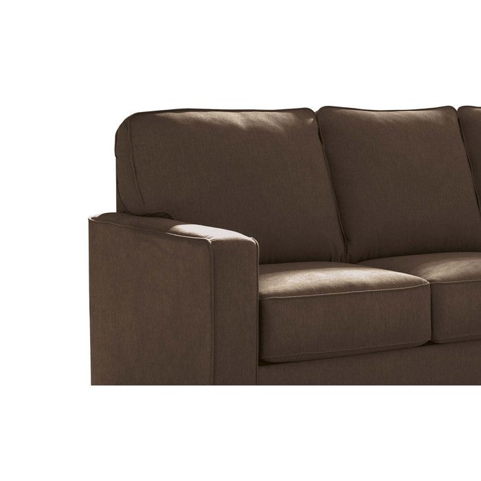 Fabric Upholstered Full Sleeper Sofa with Tapered Legs, Espresso Brown
