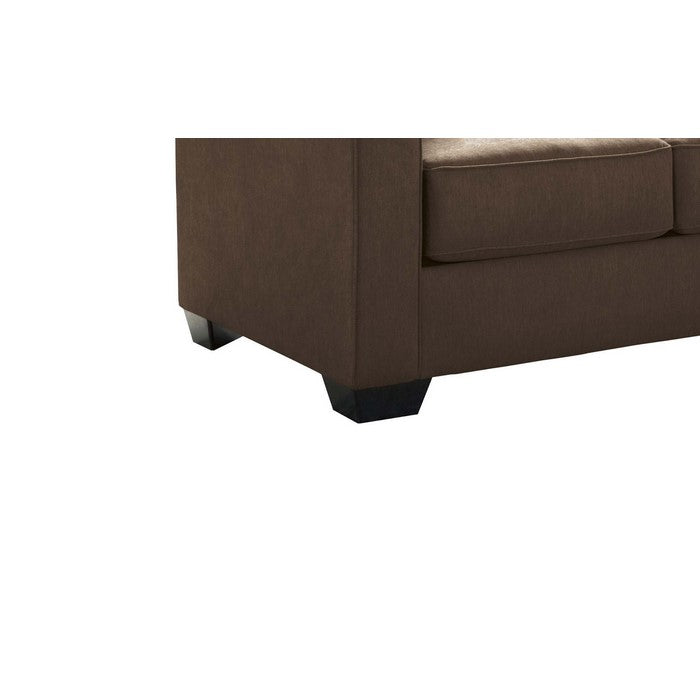 Fabric Upholstered Full Sleeper Sofa with Tapered Legs, Espresso Brown