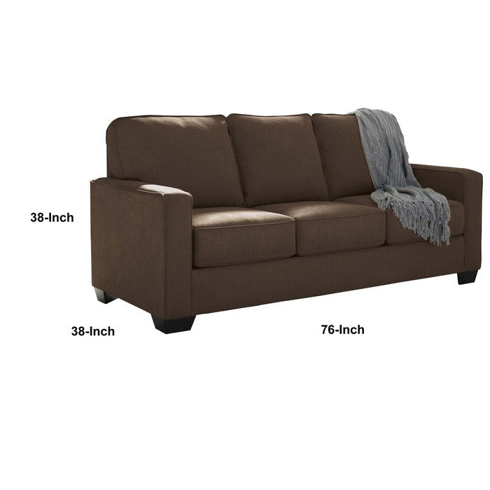 Fabric Upholstered Full Sleeper Sofa with Tapered Legs, Espresso Brown