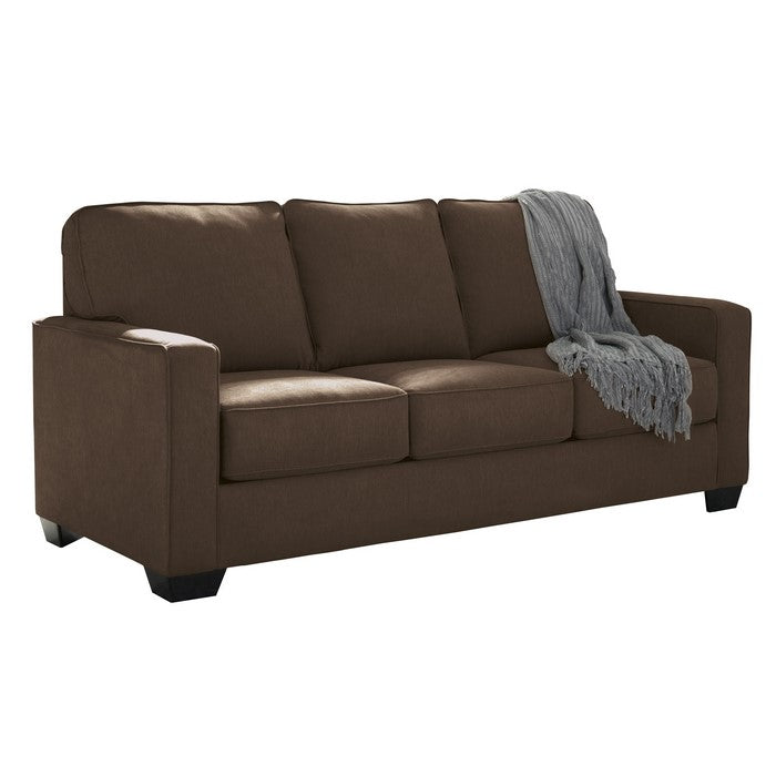 Fabric Upholstered Full Sleeper Sofa with Tapered Legs, Espresso Brown