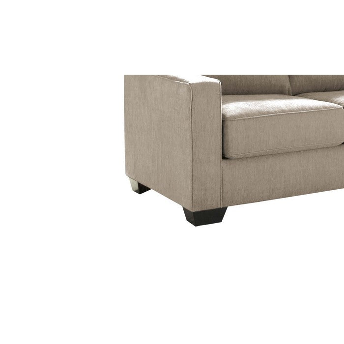 Fabric Upholstered Queen Sleeper Sofa with Tapered Legs, Beige