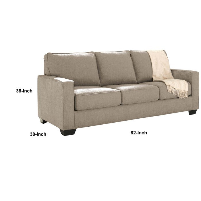 Fabric Upholstered Queen Sleeper Sofa with Tapered Legs, Beige