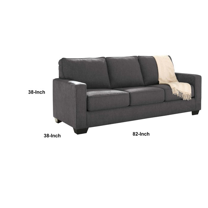 Fabric Upholstered Queen Sleeper Sofa with Tapered Legs, Charcoal Gray