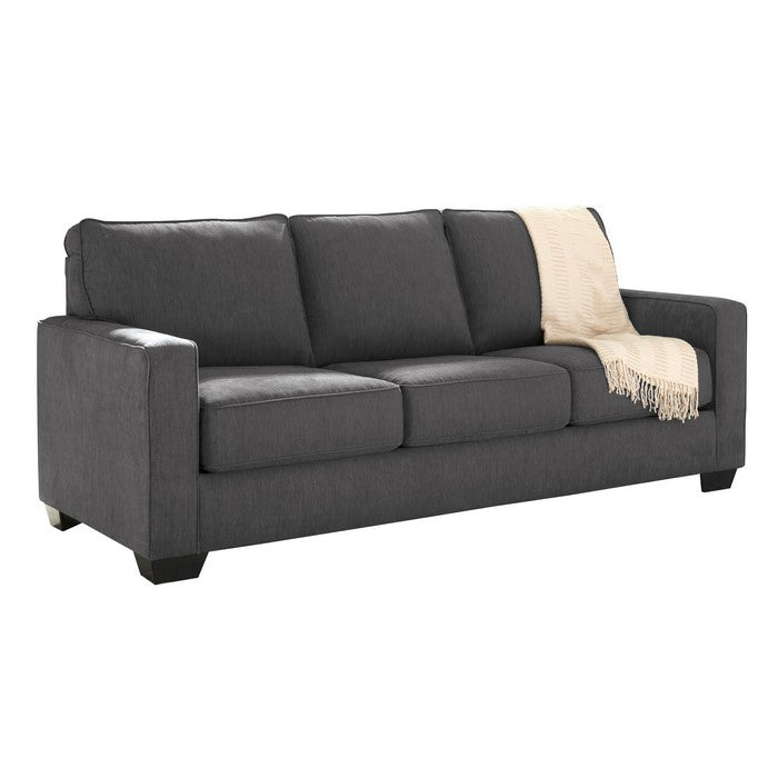 Fabric Upholstered Queen Sleeper Sofa with Tapered Legs, Charcoal Gray