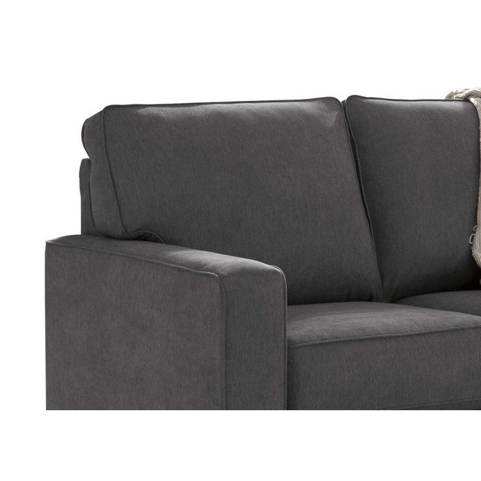 Fabric Upholstered Twin Sleeper Sofa with Tapered Legs, Charcoal Gray