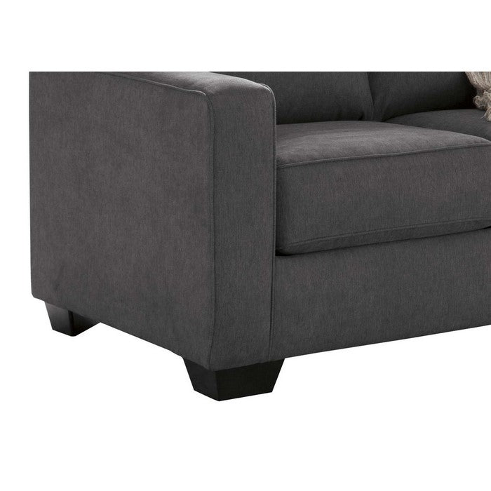 Fabric Upholstered Twin Sleeper Sofa with Tapered Legs, Charcoal Gray