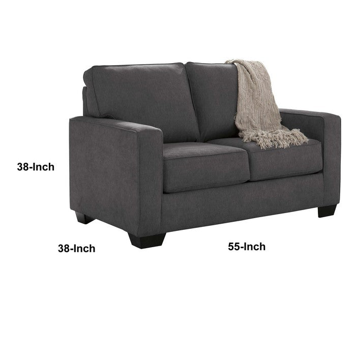 Fabric Upholstered Twin Sleeper Sofa with Tapered Legs, Charcoal Gray