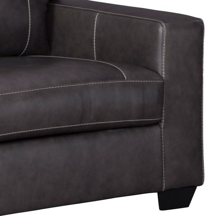 Leatherette Queen Sofa Sleeper with Tufted Details, Gray