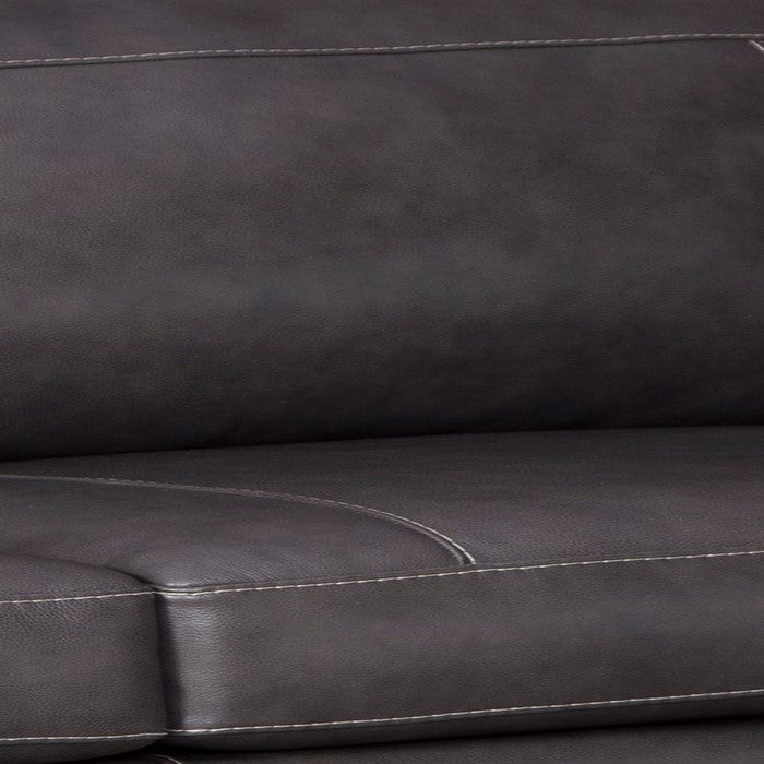 Leatherette Queen Sofa Sleeper with Tufted Details, Gray