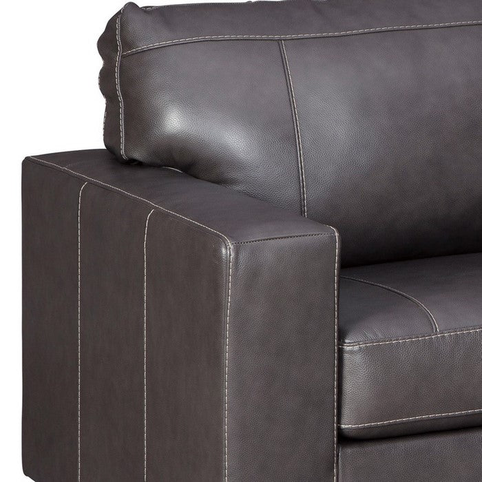 Leatherette Queen Sofa Sleeper with Tufted Details, Gray