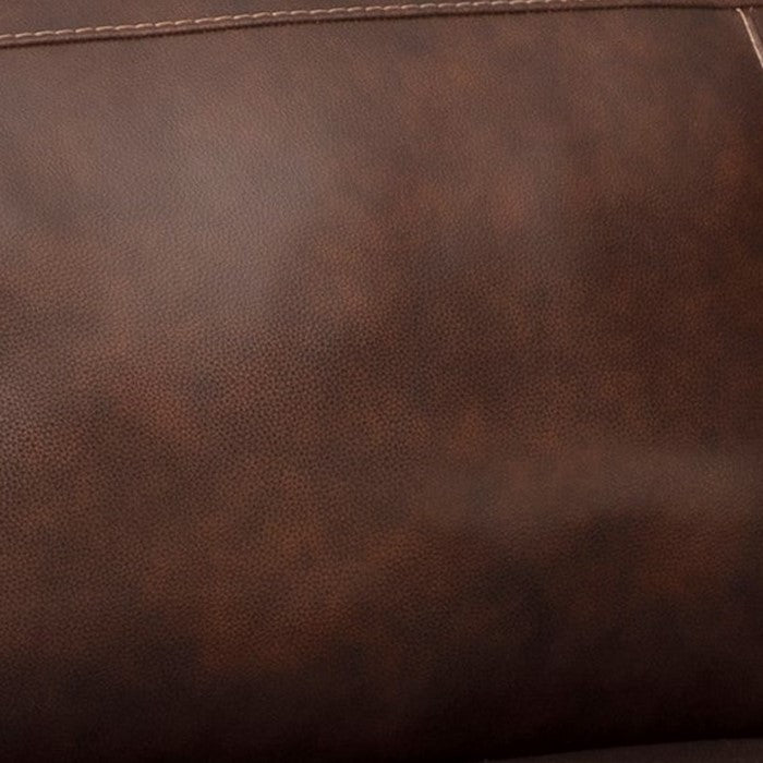 Leatherette Queen Sofa Sleeper with Tufted Details, Dark Brown