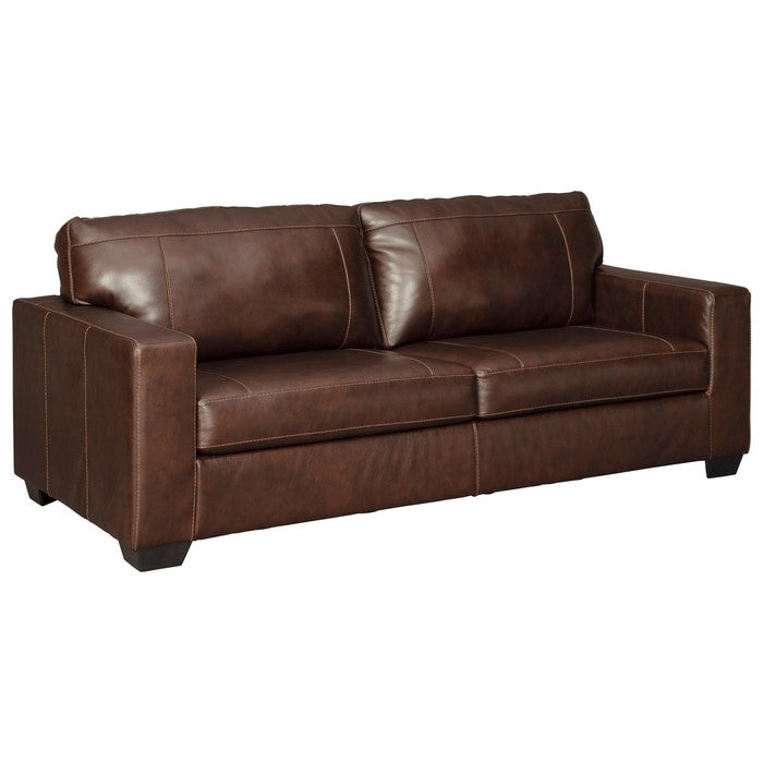 Leatherette Queen Sofa Sleeper with Tufted Details, Dark Brown