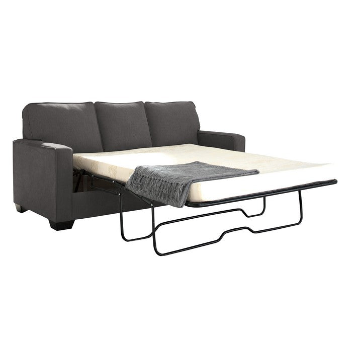 Fabric Upholstered Full Sleeper Sofa with Tapered Legs, Charcoal Gray