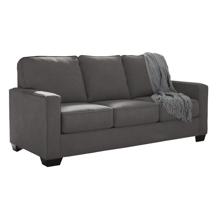 Fabric Upholstered Full Sleeper Sofa with Tapered Legs, Charcoal Gray