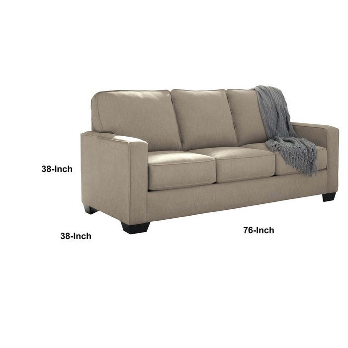Fabric Upholstered Full Sofa Sleeper with Tapered legs, Beige