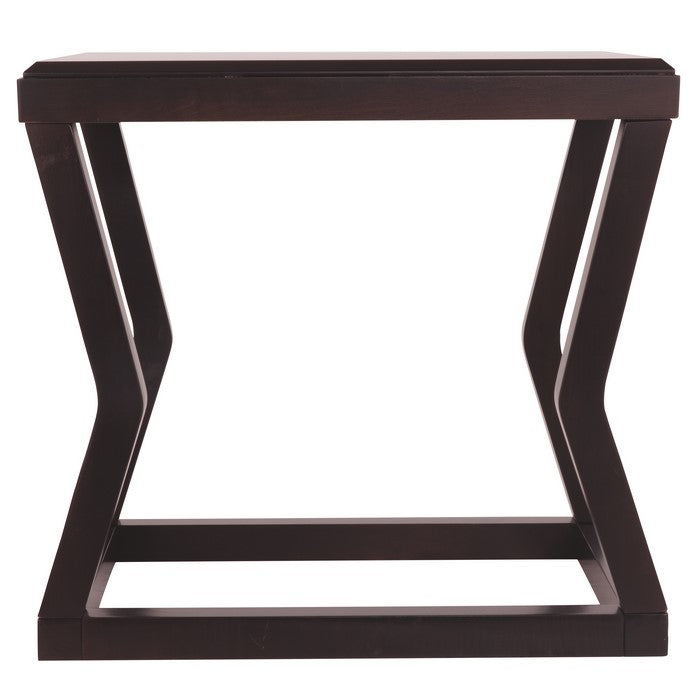 Wooden End Table With Rectangular Top and Sturdy Angular Legs, Brown