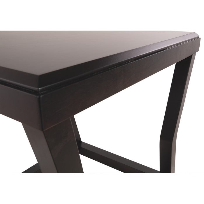 Wooden End Table With Rectangular Top and Sturdy Angular Legs, Brown