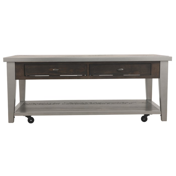 Rectangular Cocktail Table With 2 Smooth Gliding Drawers, Brown