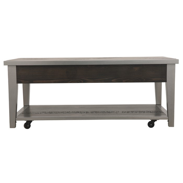 Rectangular Cocktail Table With 2 Smooth Gliding Drawers, Brown