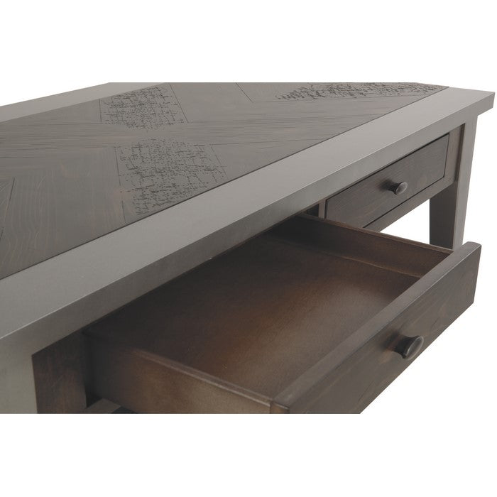 Rectangular Cocktail Table With 2 Smooth Gliding Drawers, Brown