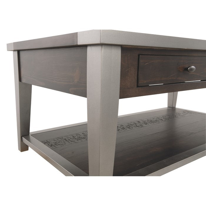 Rectangular Cocktail Table With 2 Smooth Gliding Drawers, Brown