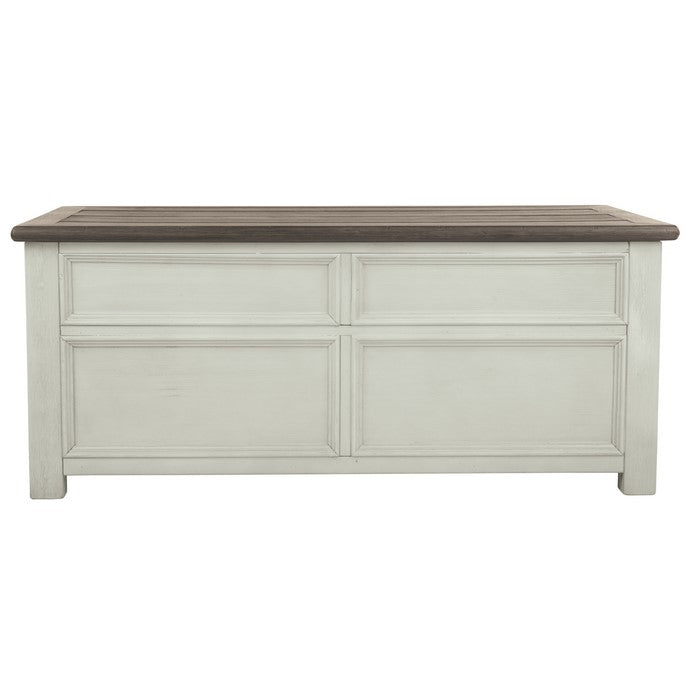 Cocktail Table With Spring Lift Top and Multiple Drawers, Brown and White