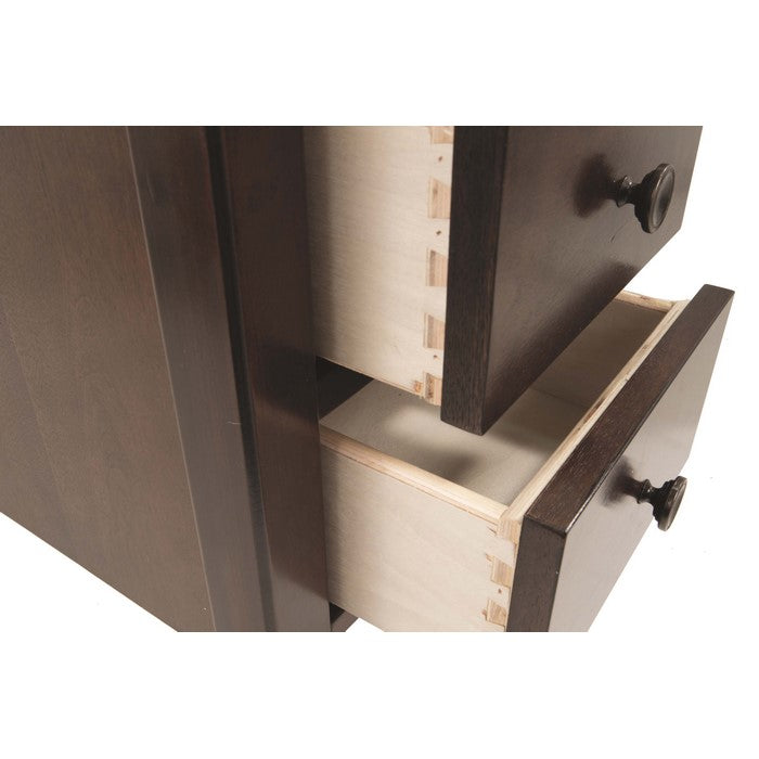 Chair Side End Table With 2 Drawers and 1 Fixed Shelf, Brown