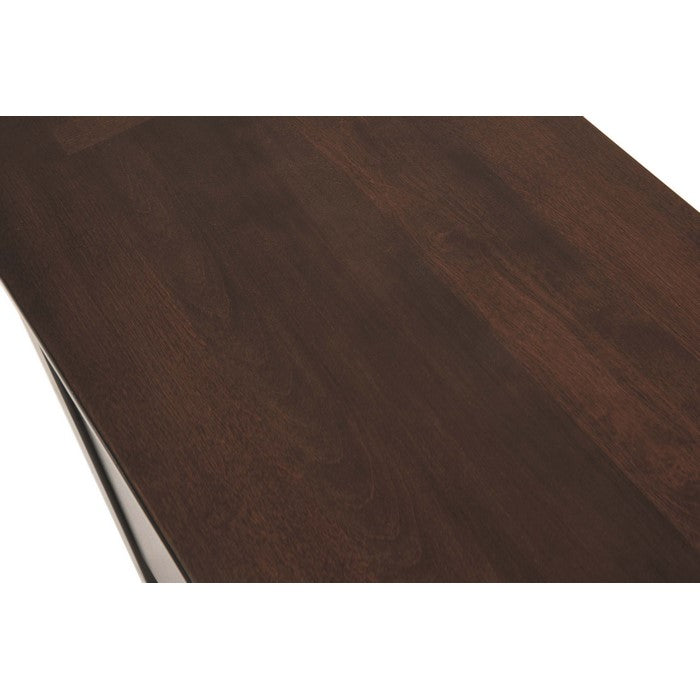 Chair Side End Table With 2 Drawers and 1 Fixed Shelf, Brown