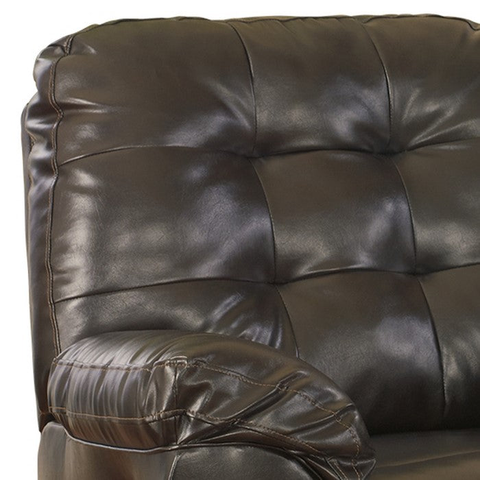Contemporary Style Wooden Rocker Recliner with Tufted Details, Black