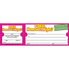 Scholastic Free Homework Night Ticket Awards (TF1617)