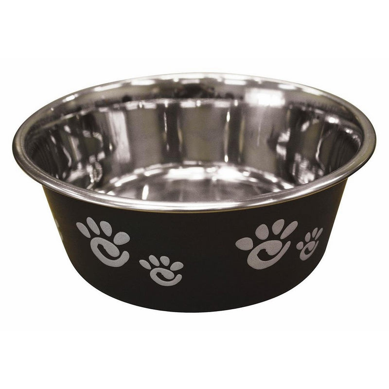 Ethical Pet Barcelona Matte and Stainless Steel Pet Dish, 32-Ounce, Licorice