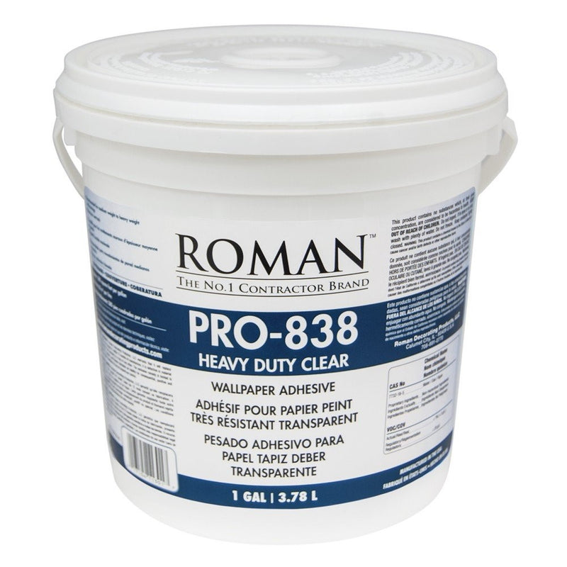Roman 011301 PRO-838 1 gal Heavy Duty Wallpaper Adhesive, Clear
