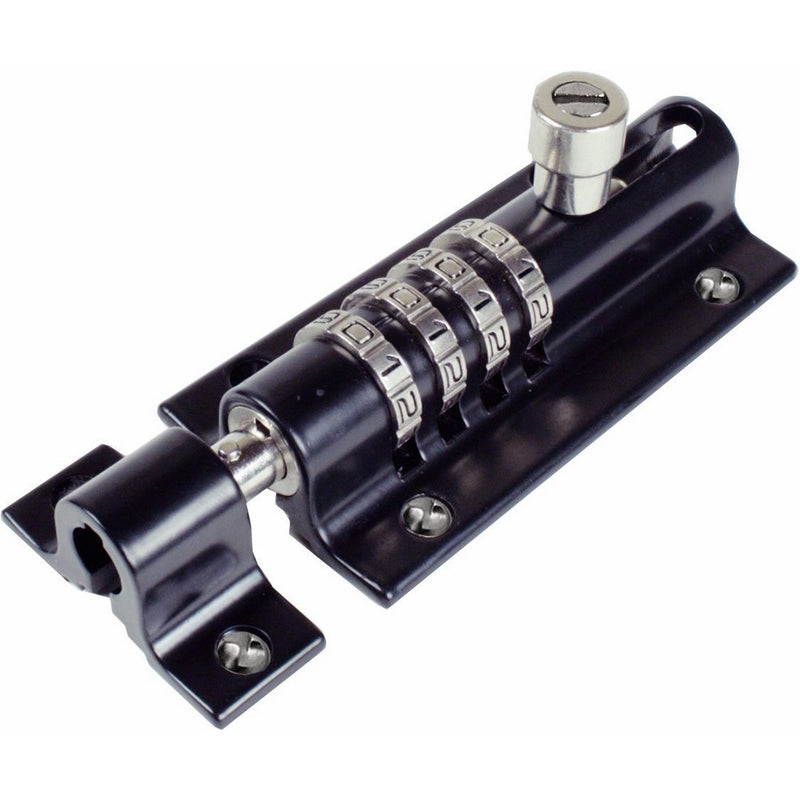 Combi-Bolt CB2000-BLK 4-Dial Combination Sliding Bolt Lock With Black Finish