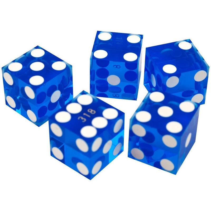Trademark Poker 19mm A Grade Serialized Set of Casino Dice (Blue)