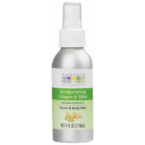 Aura Cacia Room and Body Mist, Invigorating Ginger and Mint, 4 Fluid Ounce