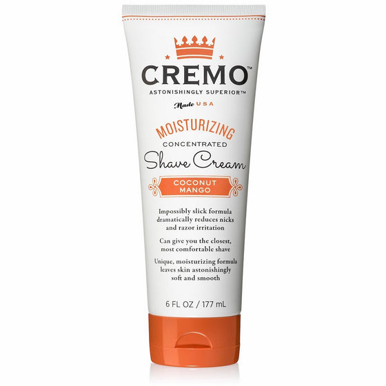 Cremo Coconut Mango Moisturizing Shave Cream, Astonishingly Superior Shaving Cream For Women, Fights Nicks, Cuts And Razor Burn, 6 Ounces