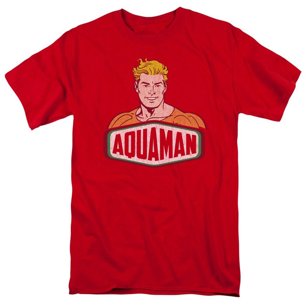 Trevco Men's Aquaman Short Sleeve T-Shirt, Red, X-Large