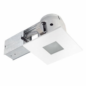 4" Bathroom Shower Dimmable Downlight Die Cast Recessed Lighting Kit, Tempered Frosted Glass, Easy Install Push-N-Click Clips, Globe Electric 90653