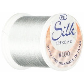 YLI Corporation 202-10-269 200 Metres 100 Weight Silk Thread, Light Silver