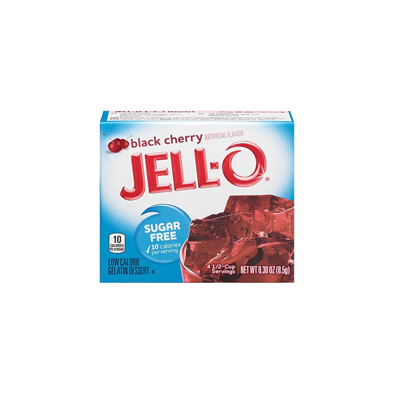 Jell-O Sugar-Free Black Cherry Gelatin Mix 0.3 Ounce Box (Pack of 6)