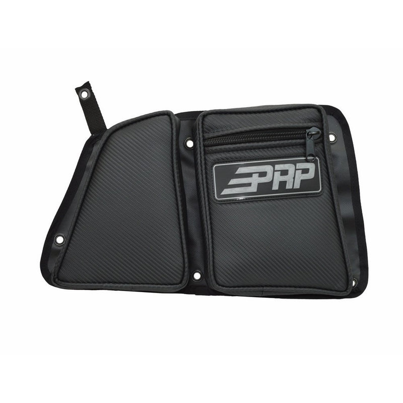 PRP Seats E41-210 Carbon Fiber Black Passenger Side Rear Door Bag with Knee Pad