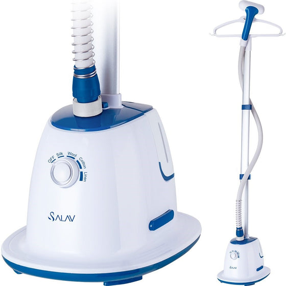 SALAV Professional Series GS60-BJ Wide Bar Garment Steamer with 360 Degrees Swivel Hanger, 1500 W, Blue